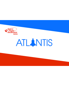 Flag: NASA-AtlantisShuttleFlag | Space Shuttle Atlantis |  landscape flag | 1.35m² | 14.5sqft | 90x150cm | 3x5ft 