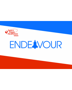 Flag: NASA-EndeavourShuttleFlag | Space Shuttle Endeavour |  landscape flag | 1.35m² | 14.5sqft | 90x150cm | 3x5ft 