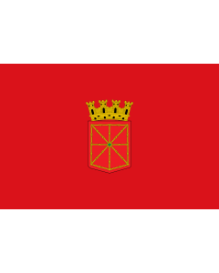Flag: Navarra  1931-1937 | Navarra con corona mural en el escudo |  landscape flag | 1.35m² | 14.5sqft | 90x150cm | 3x5ft 