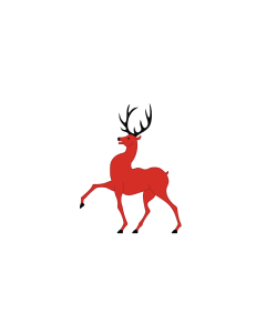 Flag: The deer in an element from the Flag of Nizhny Novgorod Oblast |  landscape flag | 1.35m² | 14.5sqft | 90x150cm | 3x5ft 