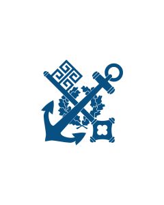 Flag: Norddeutscher Lloyd | Historical flag of the german shipping company Norddeutscher Lloyd  1857–1970  from Bremen a crossed anchor and key over a oak-leaf wreath in blue on white ground | Historische Flagge der deutschen Reederei Norddeutscher Lloyd 
