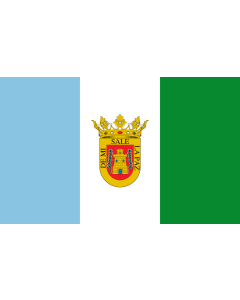 Flag: Olvera, in Cádiz province, Spain |  landscape flag | 1.35m² | 14.5sqft | 90x150cm | 3x5ft 