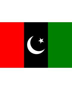Flag: Pakistan Peoples Party |  landscape flag | 1.35m² | 14.5sqft | 90x150cm | 3x5ft 