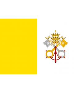 Flag: Merchant flag of the Papal States |  landscape flag | 1.35m² | 14.5sqft | 100x130cm | 40x50inch 