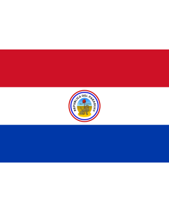 Flag: Paraguay from 1842 to 1954  reverse |  landscape flag | 1.35m² | 14.5sqft | 90x150cm | 3x5ft 