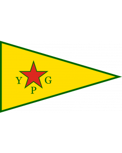 Tisch-Fahne / Tisch-Flagge: People s Protection Units | People s Protection Units  YPG ; official armed wing of the Kurdish Supreme Committee 15x25cm