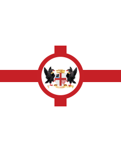 Flag: The City of Perth flag is the red cross of Saint George on a white background with the City s Coat of Arms superimposed in the centre of the cross |  landscape flag | 1.35m² | 14.5sqft | 80x160cm | 30x60inch 