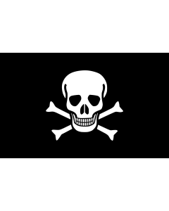 Flag: Pirate Flag, Made out with Skull and crossbones |  landscape flag | 1.35m² | 14.5sqft | 90x150cm | 3x5ft 