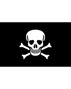Flag: A Pirate Flag, Made out with Skull and crossbones |  landscape flag | 1.35m² | 14.5sqft | 90x150cm | 3x5ft 