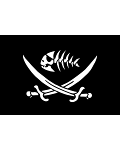 Flag: Pirate fish flag with swords |  landscape flag | 1.35m² | 14.5sqft | 90x150cm | 3x5ft 