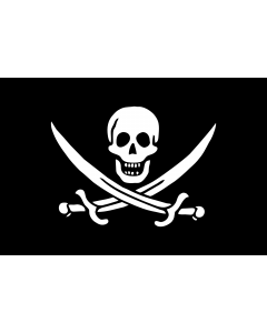 Flag: The pirate flag of Jack Rackham  1682 - 1720 |  landscape flag | 1.35m² | 14.5sqft | 90x150cm | 3x5ft 