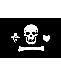 Flag: Pirate Flag of Stede Bonnet |  landscape flag | 1.35m² | 14.5sqft | 90x150cm | 3x5ft 