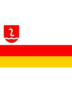 Flag: POL gmina kwilcz | Gminy wiejskiej Kwilcz |  landscape flag | 1.35m² | 14.5sqft | 90x150cm | 3x5ft 