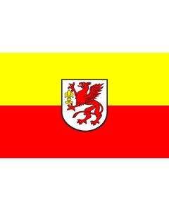 Flag: POL Gryfice | Gryfice and gmina Gryfice, Poland | Gryfic oraz gminy Gryfice, woj. zachodniopomorskie |  landscape flag | 1.35m² | 14.5sqft | 90x150cm | 3x5ft 