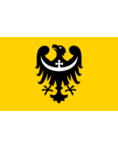 Flag: POL woj dolnoslaskie FLAG 2009 | Lower Silesian Voivodeship flag | Woiwodschaft Niederschlesien | Malsuprasilezia Provinco | Voievodatului Silezia Inferioar |  landscape flag | 1.35m² | 14.5sqft | 90x150cm | 3x5ft 