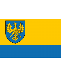 Flag: POL województwo opolskie flag formal | Formal Flag of the Opole Voivodeship | Amtliche Flagge der Woiwodschaft Oppeln |  landscape flag | 1.35m² | 14.5sqft | 90x150cm | 3x5ft 
