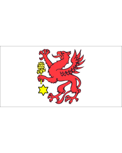 Flag: Wolin and gmina Wolin, Poland |  landscape flag | 1.35m² | 14.5sqft | 80x160cm | 30x60inch 
