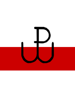 Flag: Polish Underground State | Polish underground state |  landscape flag | 1.35m² | 14.5sqft | 90x150cm | 3x5ft 