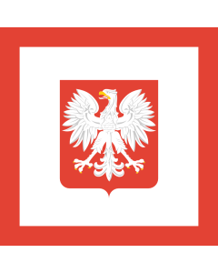 Flag: PRL Navy Coastal Units flag 61-90 | Ensing of Coastal Units of Polish People s Republic Navy  1961-1990  and Naval Jack in 1955-1959 |  1.35m² | 14.5sqft | 120x120cm | 45x45inch 