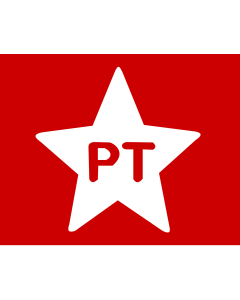 Flag: Partido dos Trabalhadores |  landscape flag | 1.35m² | 14.5sqft | 100x130cm | 40x50inch 