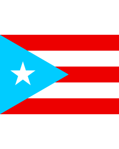 Flag: Light blue version of the flag of Puerto Rico |  landscape flag | 0.7m² | 7.5sqft | 70x100cm | 2x3ft 