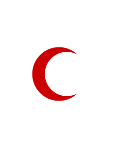 Flag: Red Crescent |  landscape flag | 1.35m² | 14.5sqft | 90x150cm | 3x5ft 
