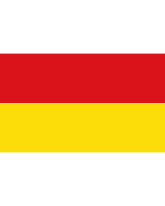 Flag: Generic flag red  #da121a  and yellow  #fcdd09  5 × 3, colors according to Taller de Heráldica y Vexilología |  landscape flag | 1.35m² | 14.5sqft | 90x150cm | 3x5ft 