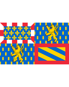 Flag: Administrative region Bourgogne-Franche-Comté  with the gobbony error shown on the actual |  landscape flag | 1.35m² | 14.5sqft | 90x150cm | 3x5ft 