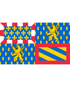 Drapeau: Region Bourgogne-Franche-Comté | Administrative region Bourgogne-Franche-Comté  with the gobbony error shown on the actual |  drapeau paysage | 0.06m² | 20x30cm 