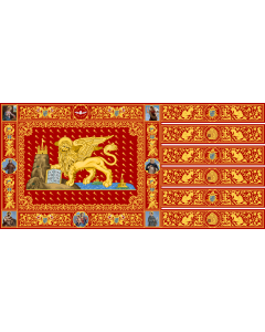 Flag: Official flag of the Republic of Venice used by the Doge Domenico Contarini |  landscape flag | 1.35m² | 14.5sqft | 80x170cm | 30x65inch 