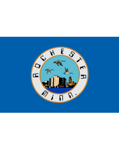 Flag: Vector graphic version of Rochester, Minn |  landscape flag | 1.35m² | 14.5sqft | 90x150cm | 3x5ft 