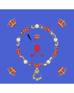 Flag: Royal and Imperial standard of Italy |  1.35m² | 14.5sqft | 120x120cm | 45x45inch 