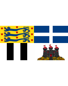 Flag: Royal Standard of Prince Philip |  landscape flag | 1.35m² | 14.5sqft | 80x160cm | 30x60inch 