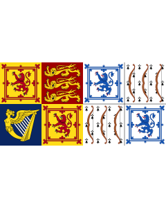 Flag: Royal Standard of Elizabeth Bowes-Lyon |  landscape flag | 1.35m² | 14.5sqft | 80x160cm | 30x60inch 
