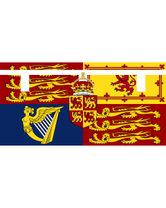 Flag: Royal Standard of the Prince of Wales for use in England and Northern Ireland  and Scotland and Wales for military purposes |  landscape flag | 1.35m² | 14.5sqft | 80x160cm | 30x60inch 