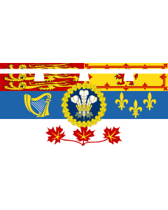 Flag: Royal Standard of the Prince of Wales  2011-present |  landscape flag | 1.35m² | 14.5sqft | 80x160cm | 30x60inch 