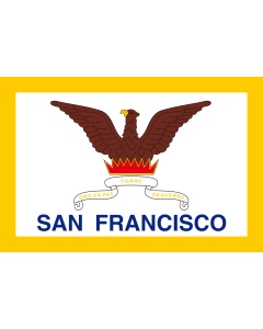 Flag: City and County of San Francisco — in California |  landscape flag | 1.35m² | 14.5sqft | 90x150cm | 3x5ft 