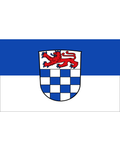 Flag: Sankt Augustin | Beschreibung der Flagge  Die Flagge hat die Farben Blauweiß und enthält im oberen Teil das Wappenbild |  landscape flag | 1.35m² | 14.5sqft | 90x150cm | 3x5ft 