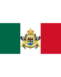Flag: Second Mexican Empire  1865-1867 | Nacional del Segundo Imperio por decreto de Maximiliano I de México |  landscape flag | 1.35m² | 14.5sqft | 80x160cm | 30x60inch 