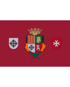 Flag: Silla | Silla  Valencia  Fondo rojo carmesí cargada con el ya existente escudo de Silla al centro | Silla  l Horta Sud  Fons roig carmesí carregada amb l escut de Silla al centre |  landscape flag | 1.35m² | 14.5sqft | 90x150cm | 3x5ft 