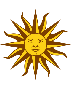 Flag: Sol de mayo from the Flag of Uruguay |  1.35m² | 14.5sqft | 120x120cm | 45x45inch 