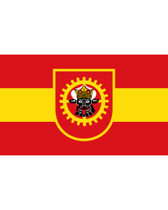 Flag: City of Grevesmühlen, Mecklenburg-Vorpommern |  landscape flag | 1.35m² | 14.5sqft | 90x150cm | 3x5ft 