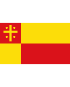 Flag: Horizontal display flag of the German city of Nieheim |  landscape flag | 1.35m² | 14.5sqft | 90x150cm | 3x5ft 