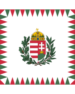 Drapeau: Standard of the Regent of Hungary  1920s-1939, afloat | Ensign of the Regent of the Kingdom of Hungary and members of the Royal Hungarian Government from the 1920s to 15 January 1939. The ensign was flown on vessels of the Royal Hungarian River G