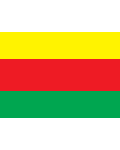 Flag: Movement for a Democratic Society  TEV-DEM  in Rojava |  landscape flag | 1.35m² | 14.5sqft | 90x150cm | 3x5ft 
