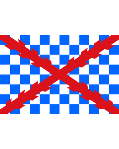 Bandera: Tercio Ambrosio de Spinola 1621 | Tercio Ambrosio Spinola hacia 1621. Aparece en la obra de Velázquez  La rendición de Breda |  bandera paisaje | 1.35m² | 90x150cm 