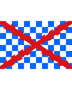 Flag: Tercio Ambrosio de Spinola 1621 | Tercio Ambrosio Spinola hacia 1621. Aparece en la obra de Velázquez  La rendición de Breda |  landscape flag | 1.35m² | 14.5sqft | 90x150cm | 3x5ft 