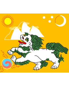 Flag: Tibet between circa 1920 and 1925 |  landscape flag | 1.35m² | 14.5sqft | 110x130cm | 40x50inch 