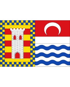 Flag: La Torre de Esteban Hambrán |  landscape flag | 1.35m² | 14.5sqft | 90x150cm | 3x5ft 
