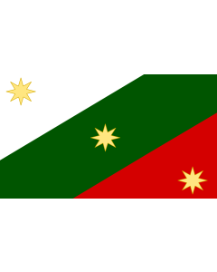 Flag: Trigarante Army and known as the  Three Guarantees Flag  The Three Guarantees were  Religion  Catholic |  landscape flag | 1.35m² | 14.5sqft | 90x150cm | 3x5ft 